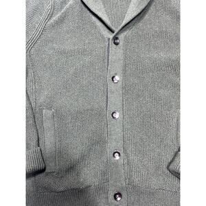 Banana Republic Men’s Shawl Collar Button Front Cardigan Sweater Green Cotton lg